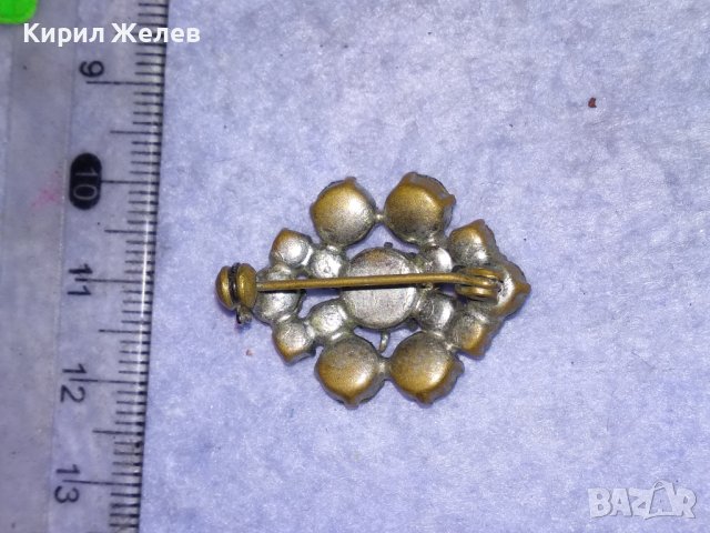 СТАРА БЕЛ ЕПОК СТИЛ ПОСРЕБРЕНА БРОНЗОВА РЕТРО БРОШКА с ИСКРЯЩИ БОХЕМСКИ КРИСТАЛИ 31849, снимка 9 - Антикварни и старинни предмети - 41395774