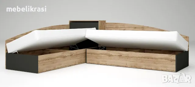 Ъглови легла, С матраци 90/200 см. С повдигащи механизми и ракла. Налични на склад!, снимка 2 - Спални и легла - 49990481