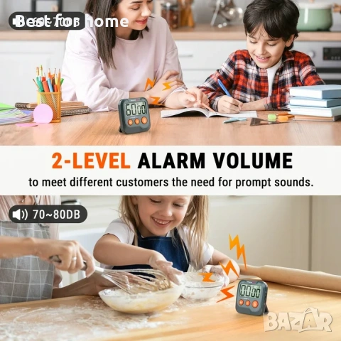 Кухненски таймер ThermoPro за готвене, таймери за класна стая за деца и учители, снимка 4 - Други - 53706096