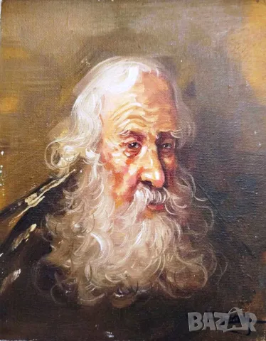 ПРОДАВАМ РЯДКА СТАРА МАСЛЕНА КАРТИНА НА КИТАЙСКИ ХУДОЖНИК - K.K.WONG/СТАР МЪЖ С БРАДА, снимка 3 - Антикварни и старинни предмети - 48539404