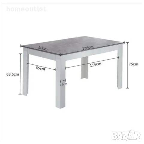 ПРОМОЦИЯ Трапезна маса CLIPOP WFBS-DT-0043GYWH, снимка 4 - Маси - 47542502