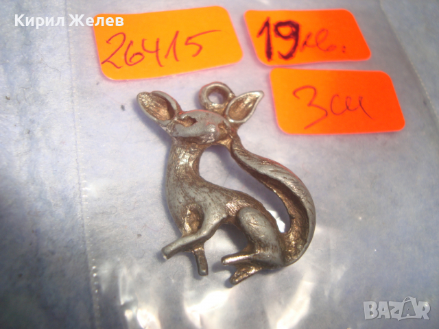 МИНИАТЮРНА ОЛОВНА с ПОЗЛАТА ЛИСИЦА - АРТ ДЕКО ФИГУРАЛЕН ПЕНДАНТ МЕДАЛЬОНЧЕ МАЙСТОРСКА РАБОТА 26415, снимка 4 - Антикварни и старинни предмети - 36284341