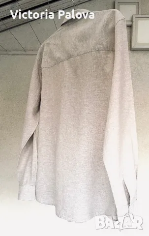 Красива мъжка риза  55% лен ,45% памук, снимка 2 - Ризи - 47913894