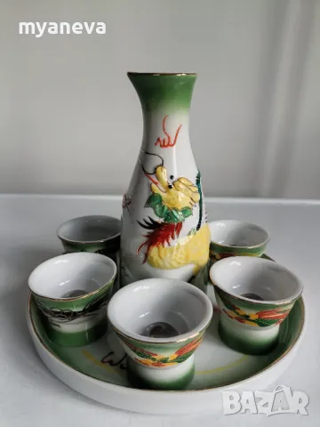 Рядък , винтидж , еротичен  магически комплект за  саке 