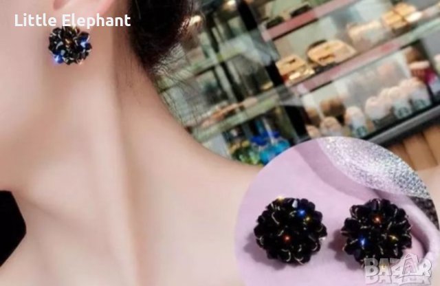 New trend,обеци цветя,колекция"Flowers",black/нови