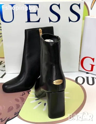 Дамски боти Guess крем, черни естествена кожа , снимка 4 - Дамски боти - 48100596