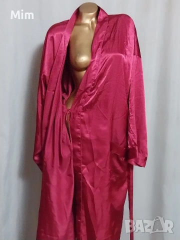 Collection 46/48 Сатенен халат бордо, снимка 6 - Нощници - 51529757