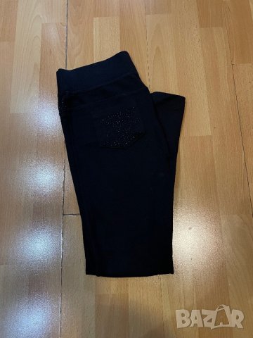 Дамски черен панталон с камъни , снимка 3 - Панталони - 44462091
