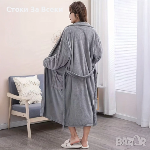 Дамски мек халат с връзки - класически комфорт, снимка 6 - Други - 53490768