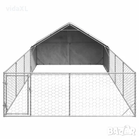 vidaXL Открита кучешка колиба с бягаща пътека 7x3x1,9 m, снимка 3 - За кучета - 56147013