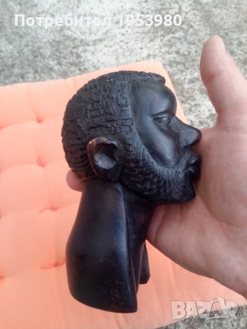 Нигерийска дървена скулптура ръчно резбована, снимка 3 - Антикварни и старинни предмети - 41248657
