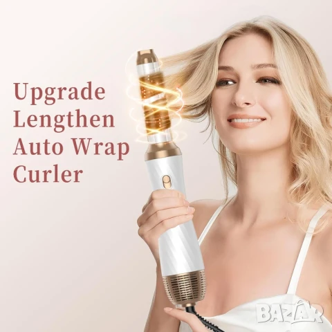 Стилизатор за коса 6в1 - йонен сешоар, изправяне, въздушна маша за къдрици, снимка 4 - Сешоари - 51261422