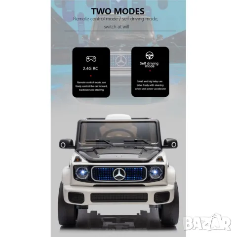 Акумулаторен джип Mercedes EQG Electric G-Class 12V с отварящи се врати меки гуми 4x4, снимка 11 - Електрически играчки - 48991089