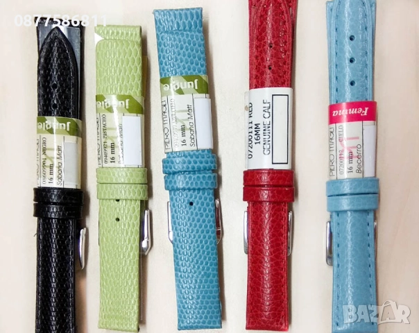 НОВА ЛУКСОЗНА КАИШКА ЗА ЧАСОВНИК ОТ ЕСТЕСТВЕНА КОЖА. КАИШКИ ЗА ЧАСОВНИЦИ ЯРКИ ЦВЕТОВЕ KAISHKA, снимка 6 - Каишки за часовници - 51612140