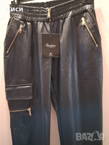 Кожен карго панталон , снимка 2 - Панталони - 53572573