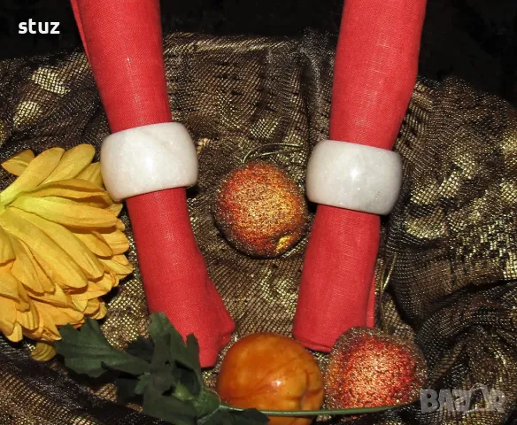 Мраморни халки, пръстени за салфетки, комплект 2бр., снимка 2 - Аксесоари за кухня - 50183302