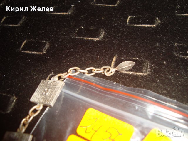 СТАРА ВИНТИДЖ ПОСРЕБРЕНА ОРНАМЕНТИРАНА ГРИВНА с ФАСЕТИРАН ЦЕНЕН ЦИРКОН 23458, снимка 4 - Гривни - 33792374