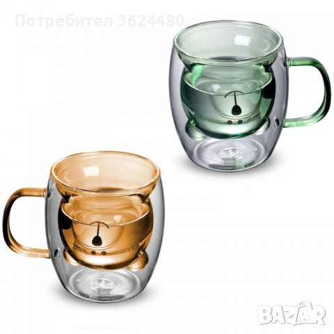 Двустенна стъклена чаша МЕЧЕ, снимка 12 - Други стоки за дома - 39985344
