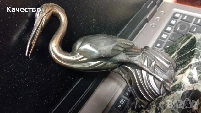 Самотният щъркел бронзова скулптура , снимка 5 - Статуетки - 50648068