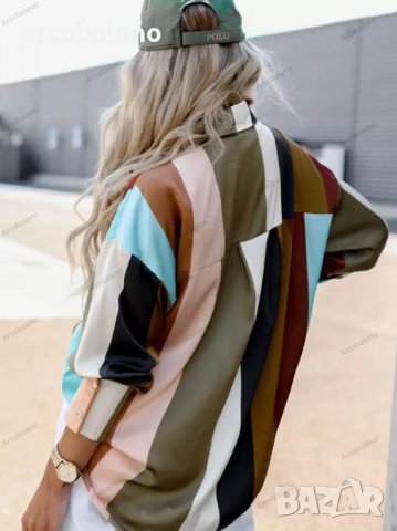 Дамска риза с дълъг ръкав с едноредно закопчаване и щампа, 4цвята, снимка 4 - Ризи - 39165674