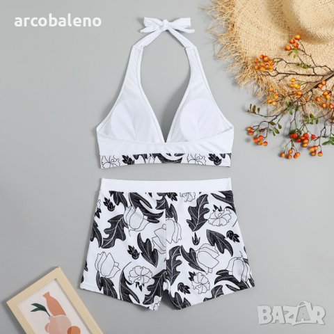 Дамски бански костюм къси панталони с висока талия, 5цвята , снимка 17 - Бански костюми - 40146918