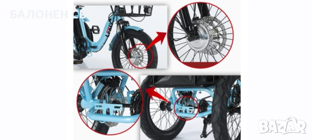 Нов модел 2026 Компактна Сгъваема Унифицирана Електрическа Триколка - ХИБРИД с педали, снимка 4 - Велосипеди - 53867339