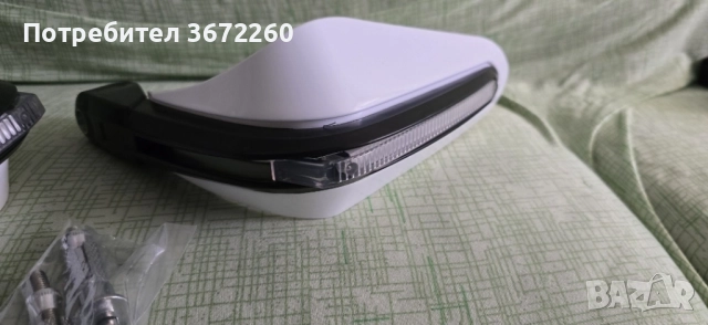 Комплект Мото Гардове Бели Предпазители за Ръце с Мигач + БОНУСИ, снимка 2 - Части - 52165215