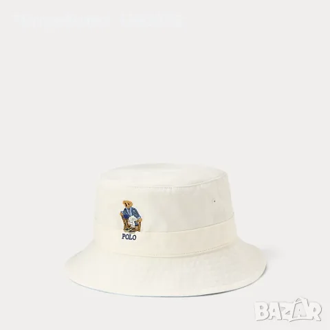 НОВА оригинална мъжка бяла шапка идиотка / bucket hat POLO RALPH LAUREN размер L / XL / 61 см от САЩ, снимка 2 - Шапки - 55900513