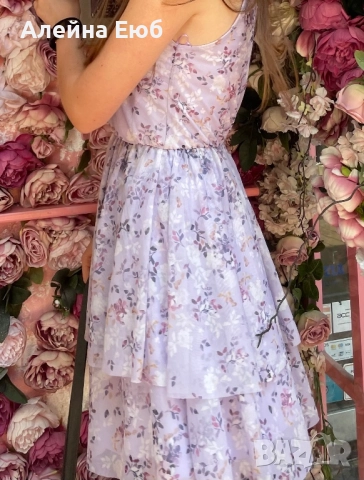 Пастелно лилава къса рокля