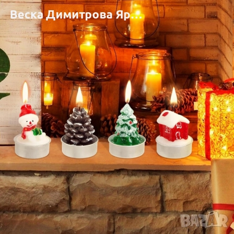 12 Коледни ароматни чаени свещи в кутия, снимка 3 - Декорация за дома - 51890393