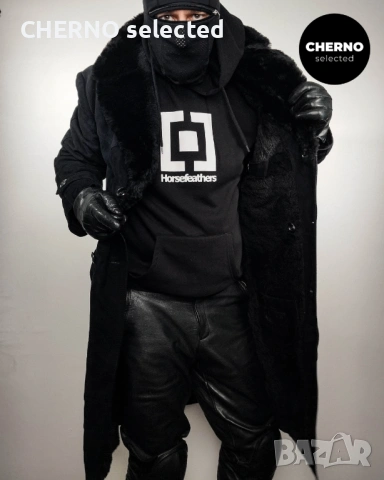 C&A дълго двуредно мъжко кожено палто от естествен велур с кожена яка – размер L , снимка 9 - Якета - 53668334