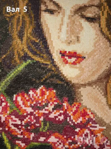 Стар ръчно шит гоблен, снимка 5 - Гоблени - 49561475