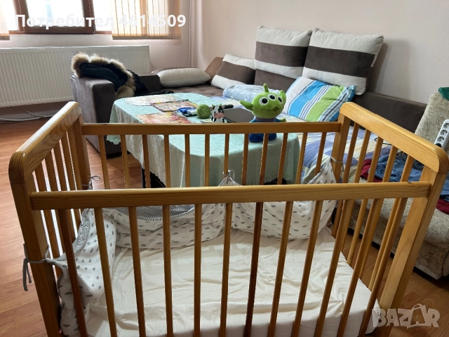 Дървена кошара за бебе , снимка 2 - Кошарки - 52818222