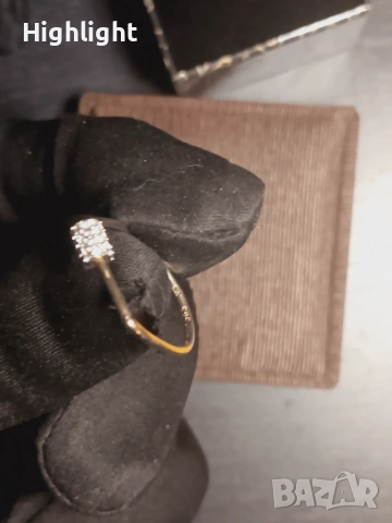 Нежен златен пръстен, цирконии, 14к, 585, 1.3г., снимка 4 - Пръстени - 53541956