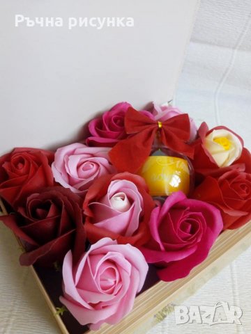 Кутия "Книга" със сапунени рози и коледна топка с късметче, снимка 7 - Декорация за дома - 34471092
