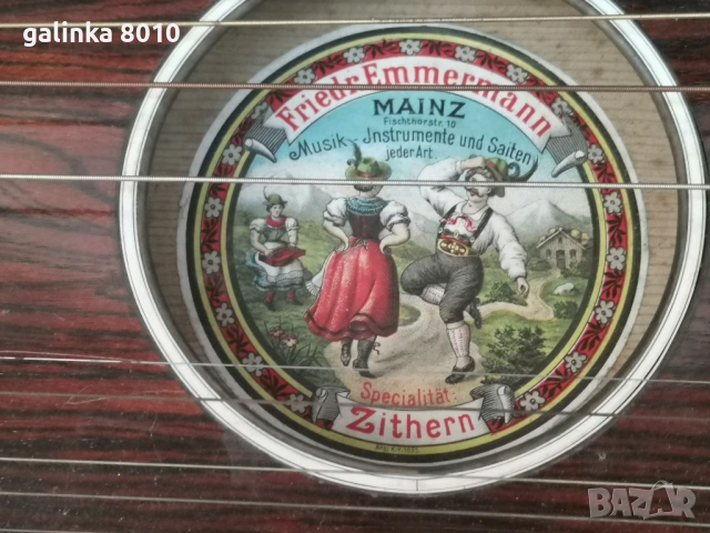 Стара голяма Немска цитра, снимка 2 - Антикварни и старинни предмети - 53726753