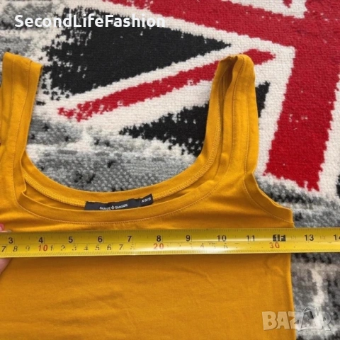 Дамска рокля без ръкави Samsoe Samsoe, дълга размер XS цвят горчица, снимка 3 - Рокли - 53244600
