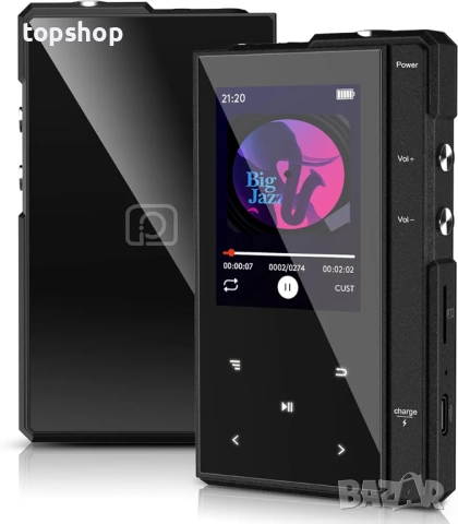 Нов Phinistec Z6 цифров аудио плейър с високоговорител, 2.4'' IPS 96GB MP3 с 90 часа живот на батери
