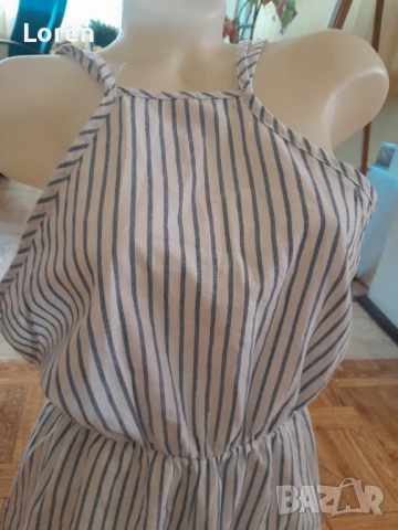 Подарявам!Къс гащеризон на бели и светло сини раета, снимка 2 - Гащеризони - 50557359