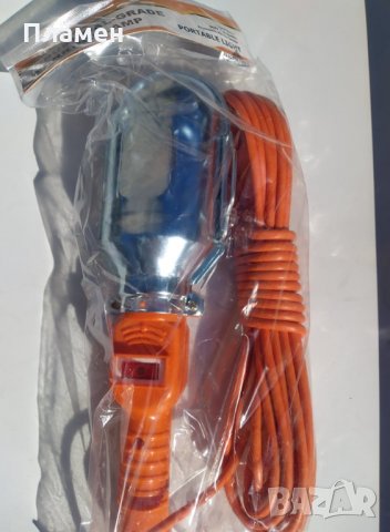 Подвижна работна лампа с кабел 10 м. Е 27 крушка 60 W с кука, снимка 9 - Други инструменти - 35670330