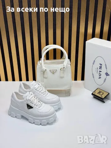 Prada Дамски Маратонки👟Дамски Спортни Обувки Прада - Бели Или Черни Код SEM-242, снимка 4 - Маратонки - 55776537