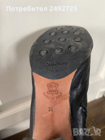  ботуши чизми 38/39 н черни от естествена кожа Daniele Ancarani, снимка 5 - Дамски ботуши - 44707403