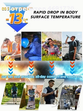 охлаждаща жилетка с 2 вентилатора, снимка 10 - Спортна екипировка - 52893571