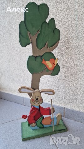 Голяма дървена декорация, ръчно изработена- 59см, снимка 7 - Колекции - 41352242