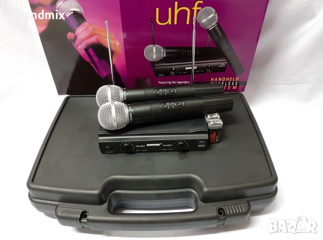 Комплект от 2 броя безжични микрофони с приемник, снимка 4 - Микрофони - 53493684