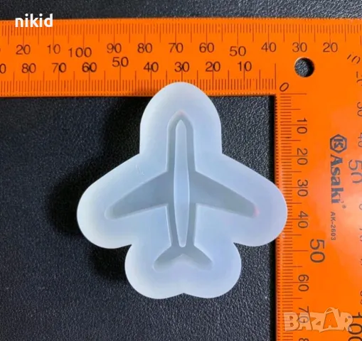 самолет самолетче силиконов молд форма смола фондан шоколад гипс декор , снимка 2 - Форми - 49319487