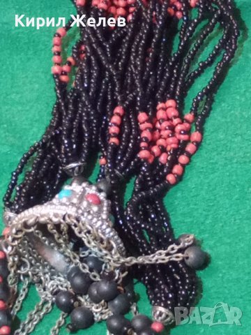 ТУАРЕГСКА ТЮРКОАЗЕНА САЧАНЕНА ОГЪРЛИЦА ТРАДИЦИОНЕН НАЦИОНАЛЕН НАКИТ с ХИЛЯДИ МЪНИСТА и КОРАЛ 15202, снимка 17 - Колиета, медальони, синджири - 30711707