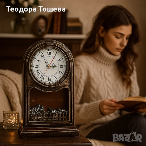 Led камина с часовник 