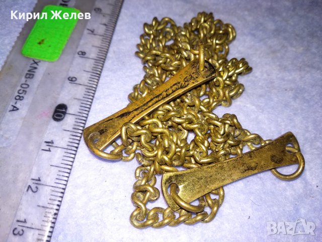 СТАРА МЕДНА с ПОЗЛАТА РЕТРО ВЕРИЖКА КЮСТЕК СИНДЖИР ЛАНЕЦ РЪЧНА ИЗРАБОТКА 17290, снимка 6 - Антикварни и старинни предмети - 41761540