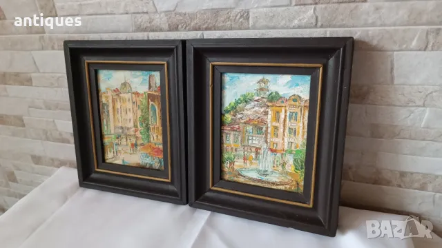 Картини "Пловдив" комплект два броя - 21/18см - Х.Журналов, снимка 6 - Антикварни и старинни предмети - 47503873